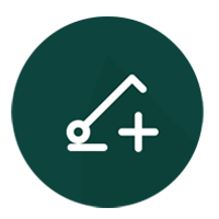 Green circle with a white icon of a club hire being free with the package