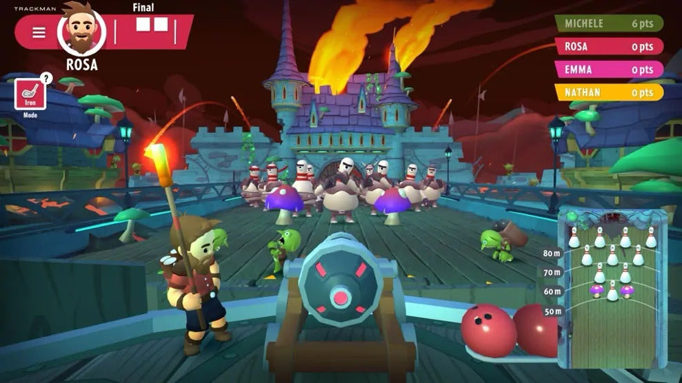 Screenshot of a video game with a character holding a lantern, a castle in the background, and various game interface elements.